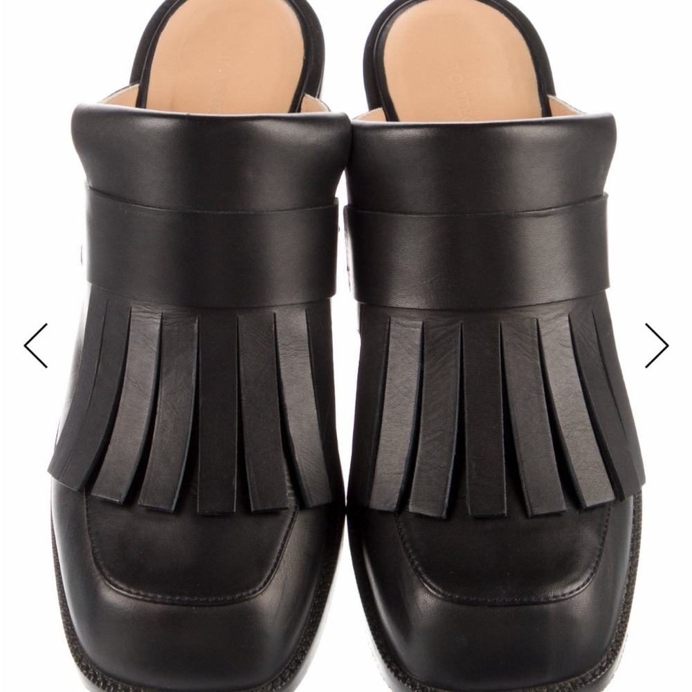 Bottega Veneta Black Fringe Mules